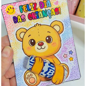 Cartão Abraço de urso dia das crianças