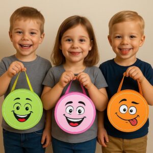 Lembrancinha dia das crianças bolsa rostinhos felizes