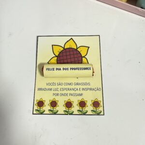 Cartão girassol dia dos professores
