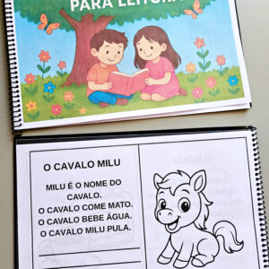 Livrinho de leitura sílabas simples letra bastão e cursiva