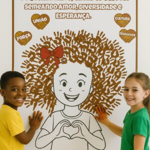 Painel Consciência negra mãos com tinta