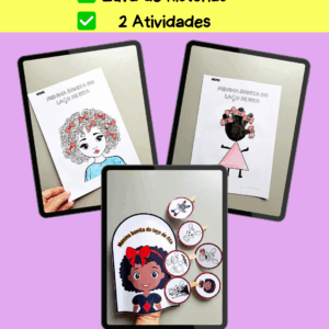 Combo Luva menina bonita do laço de fita + 2 atividades