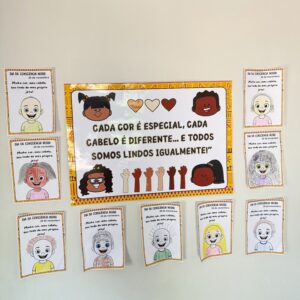 Painel consciência negra + atividade cada cor é especial