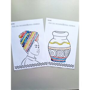 Pintura africana com cotonete consciência negra