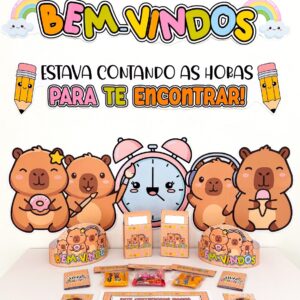 Kit volta às aulas Capivara cute