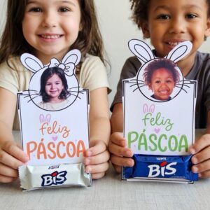 Cartão de Páscoa rostinho editável
