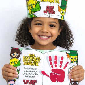 Lembrancinha e coroa dia do livro