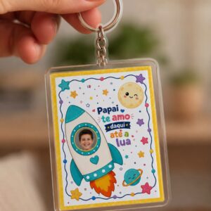Chaveiro Personalizado – Papai, Te Amo Daqui Até a Lua
