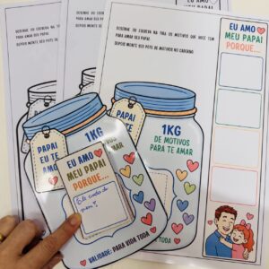Pote de motivos para amar o papai dia dos pais
