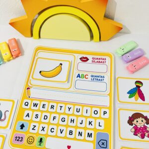 Teclado da Leitura – Atividade de Alfabetização, Leitura de Palavras e Frases | PDF para Imprimir