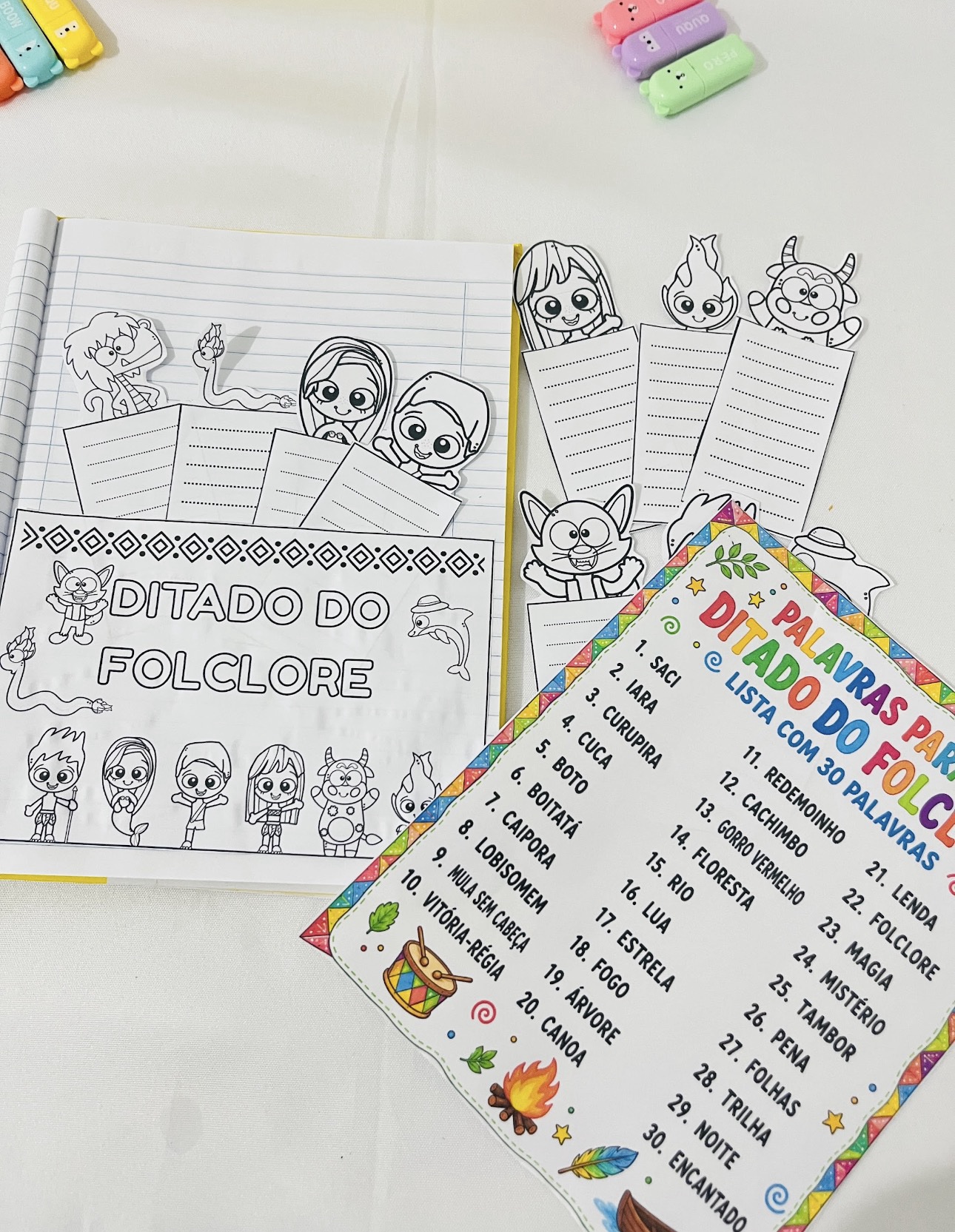 Ditado do Folclore – Atividade de Escrita e Ortografia para Imprimir | PDF - Imagem 4