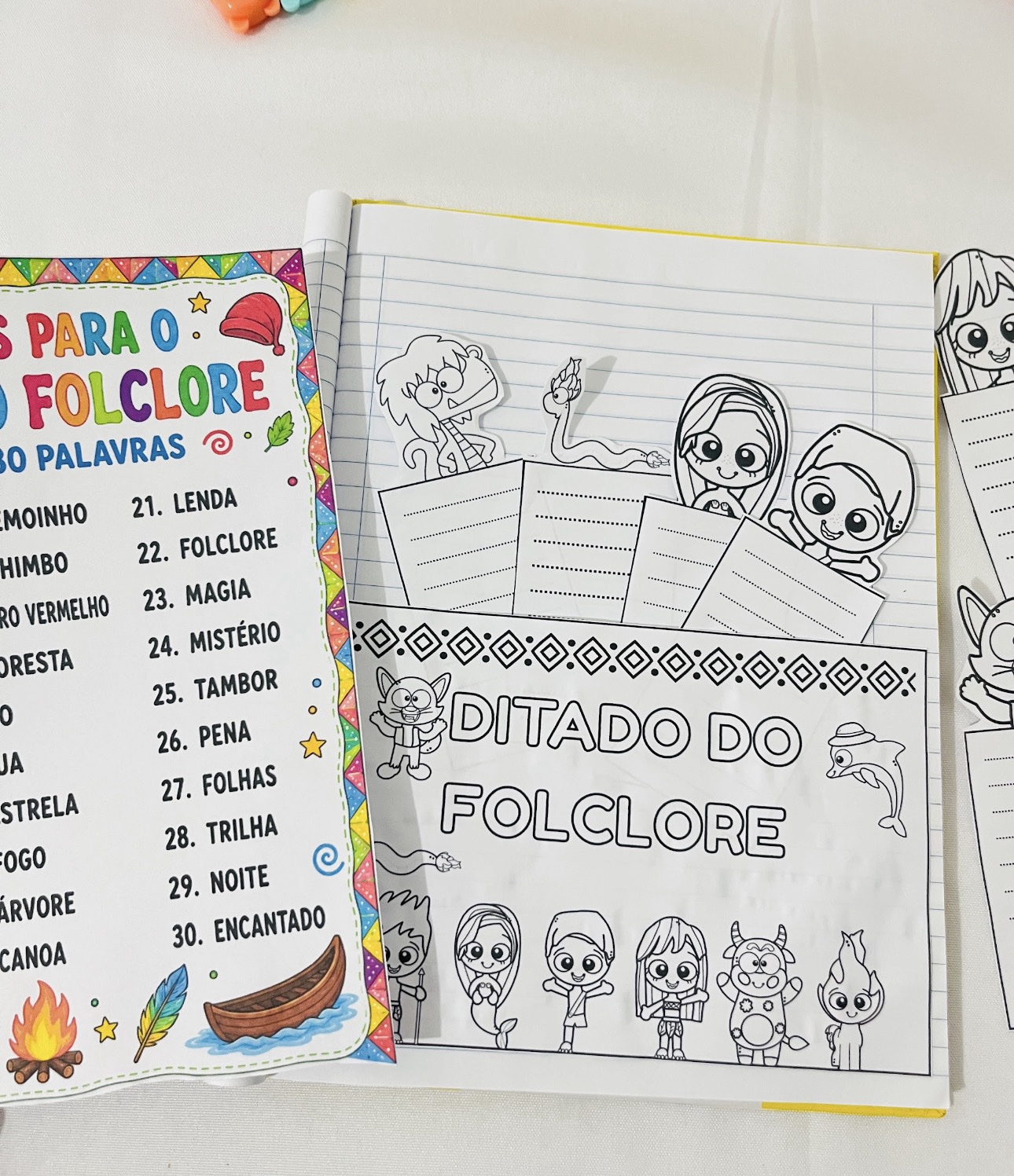 Ditado do Folclore – Atividade de Escrita e Ortografia para Imprimir | PDF - Imagem 3